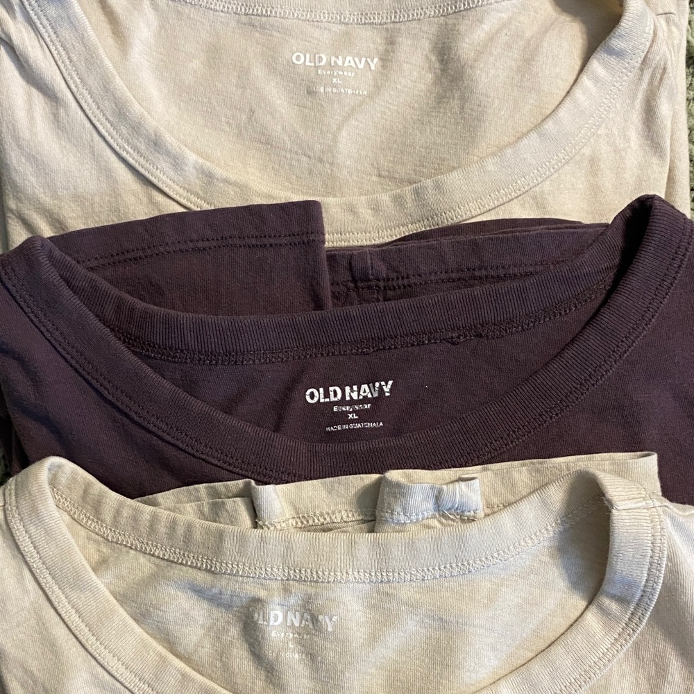 Old Navy Girls' Purple Rose Graphic Tee with Two Neutral Logo Tees - Picture 5 of 5